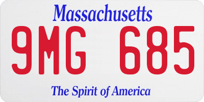 MA license plate 9MG685