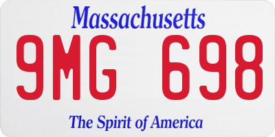 MA license plate 9MG698