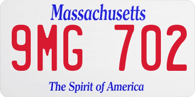 MA license plate 9MG702