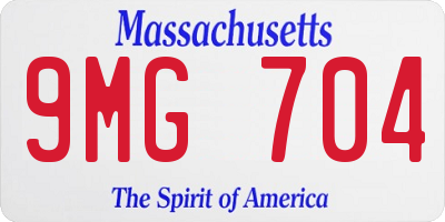 MA license plate 9MG704