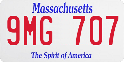 MA license plate 9MG707