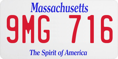 MA license plate 9MG716