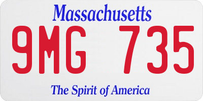 MA license plate 9MG735