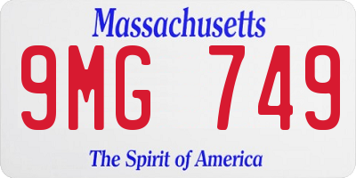 MA license plate 9MG749