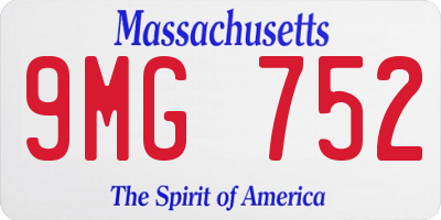 MA license plate 9MG752