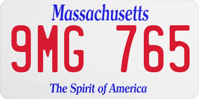 MA license plate 9MG765