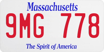 MA license plate 9MG778