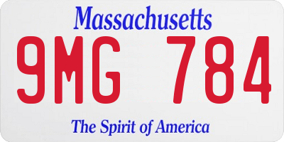 MA license plate 9MG784