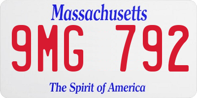 MA license plate 9MG792