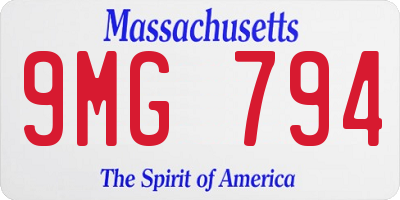 MA license plate 9MG794