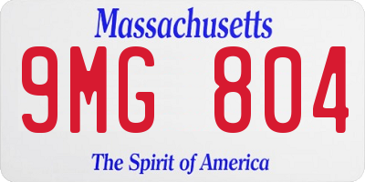 MA license plate 9MG804