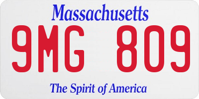 MA license plate 9MG809