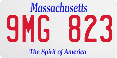 MA license plate 9MG823