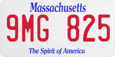 MA license plate 9MG825