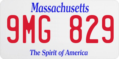 MA license plate 9MG829