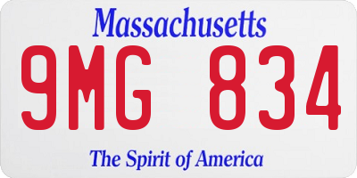MA license plate 9MG834