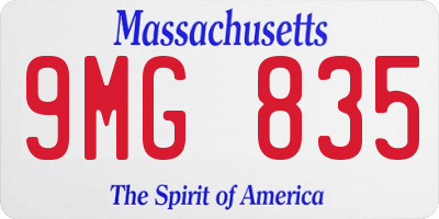 MA license plate 9MG835