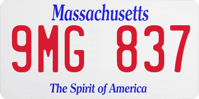 MA license plate 9MG837