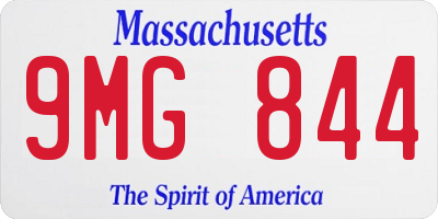 MA license plate 9MG844