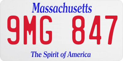 MA license plate 9MG847