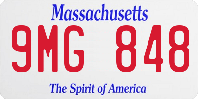 MA license plate 9MG848