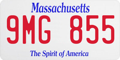 MA license plate 9MG855