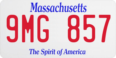 MA license plate 9MG857