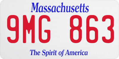 MA license plate 9MG863