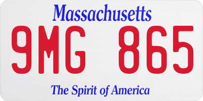 MA license plate 9MG865