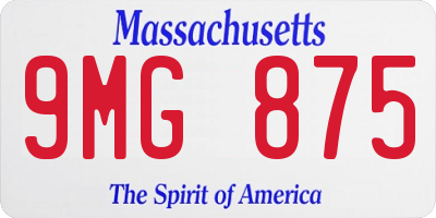 MA license plate 9MG875