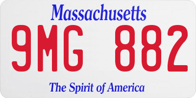 MA license plate 9MG882