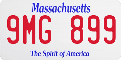 MA license plate 9MG899