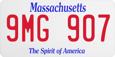 MA license plate 9MG907
