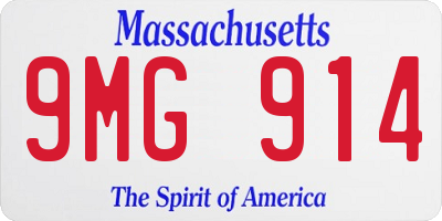 MA license plate 9MG914