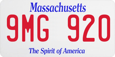 MA license plate 9MG920