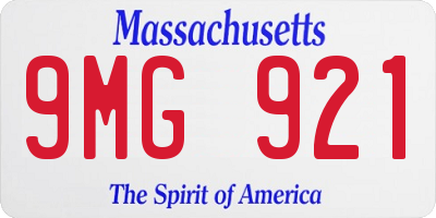 MA license plate 9MG921