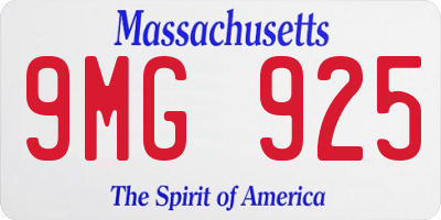 MA license plate 9MG925