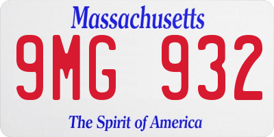 MA license plate 9MG932