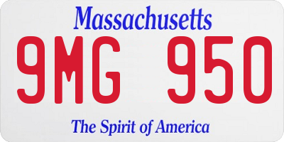 MA license plate 9MG950
