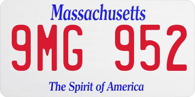 MA license plate 9MG952