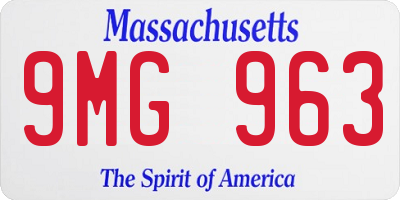 MA license plate 9MG963