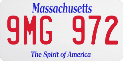 MA license plate 9MG972