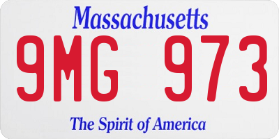 MA license plate 9MG973