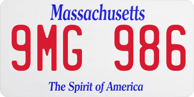 MA license plate 9MG986