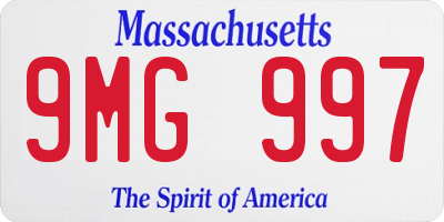 MA license plate 9MG997