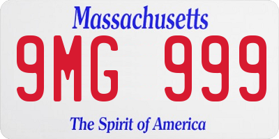 MA license plate 9MG999