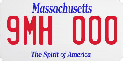 MA license plate 9MH000