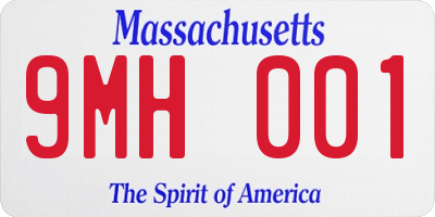 MA license plate 9MH001