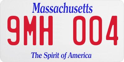 MA license plate 9MH004
