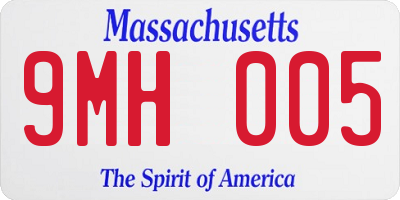 MA license plate 9MH005